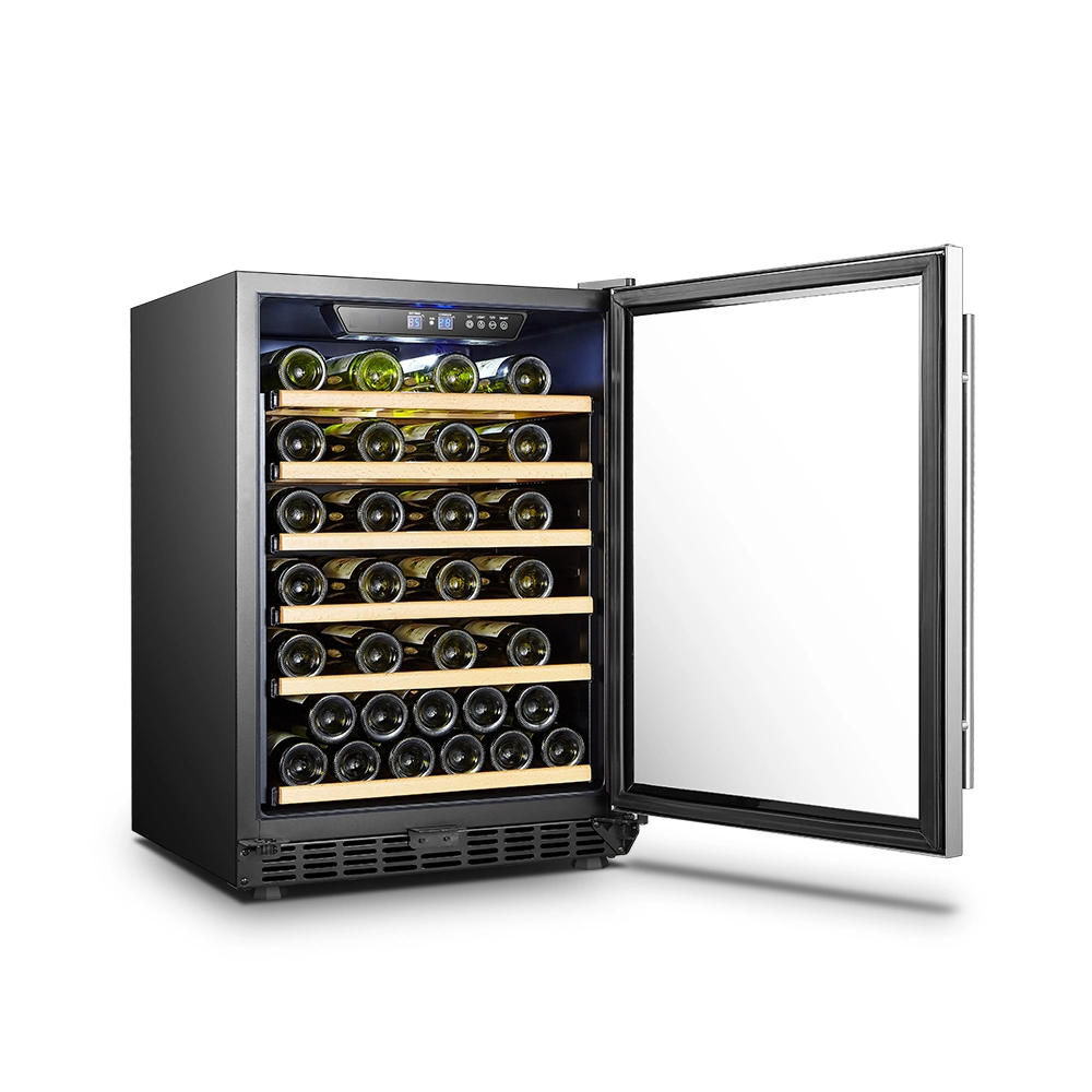 52 Bottles Single Zone Curved Stainless Steel Wine Cooler/Wine Fridge