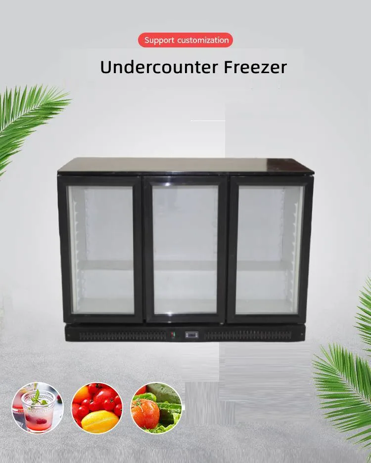 Lowest Price 3 Layers Beer Drink Bar Fridge Glass Door Beverage Display Mini Refrigerator with Compressor