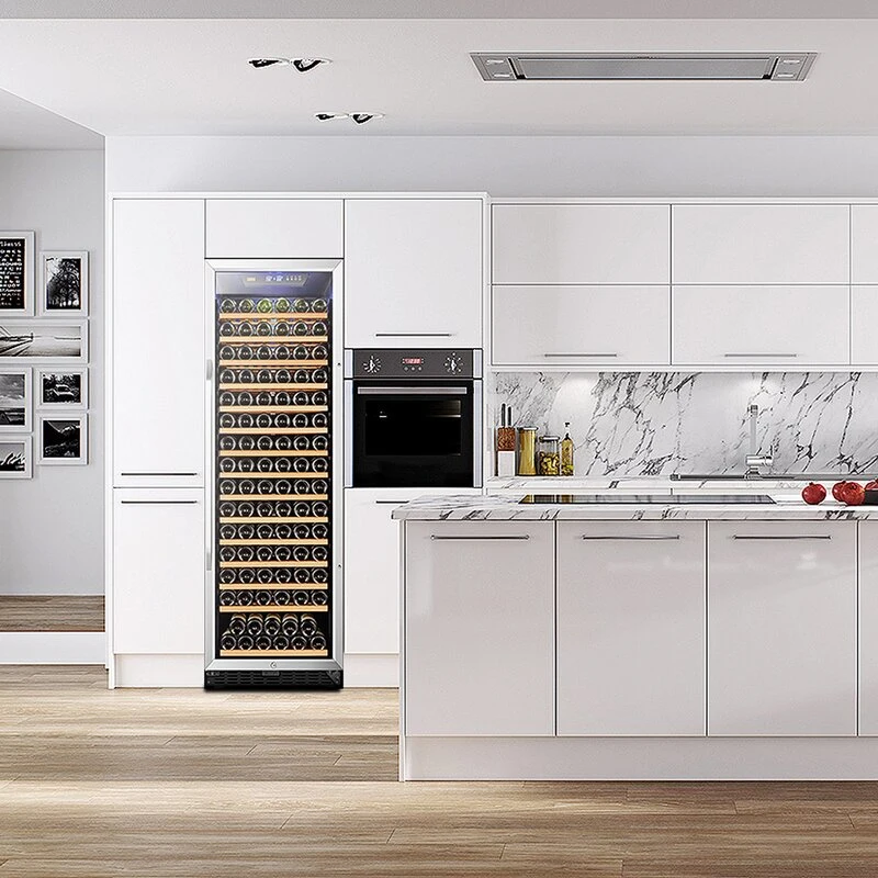 450L Seamless Ss Door Frame 168~171 Bottles Single Zone Wine Cooler/Wine Fridge