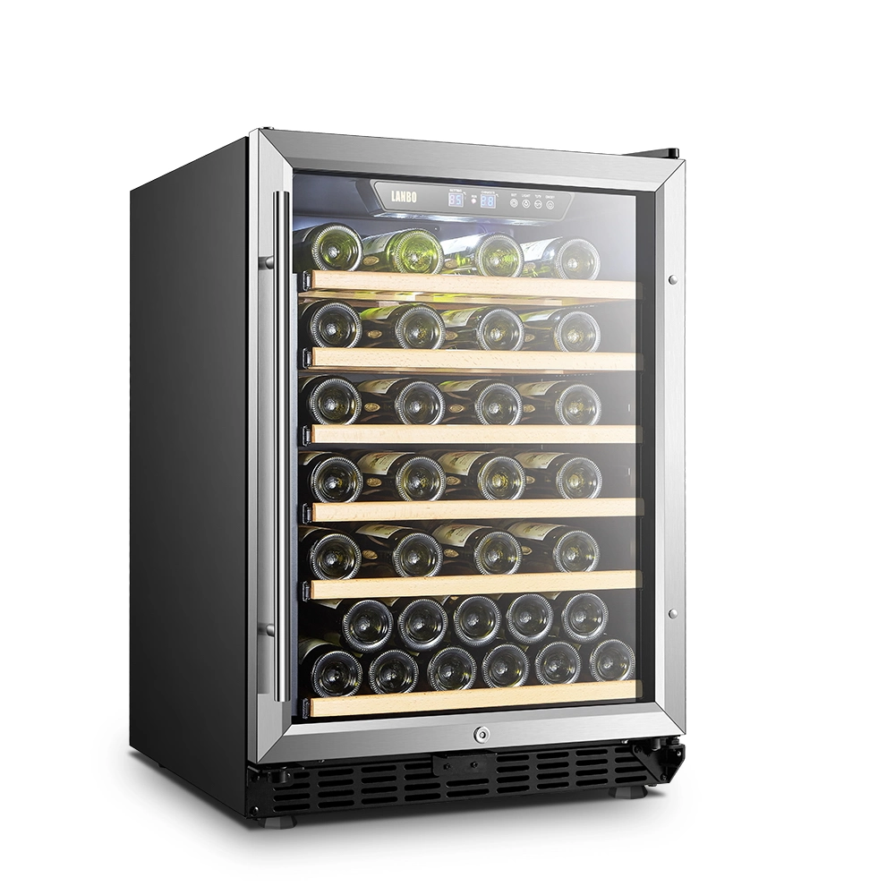 52 Bottles Single Zone Curved Stainless Steel Wine Cooler/Wine Fridge