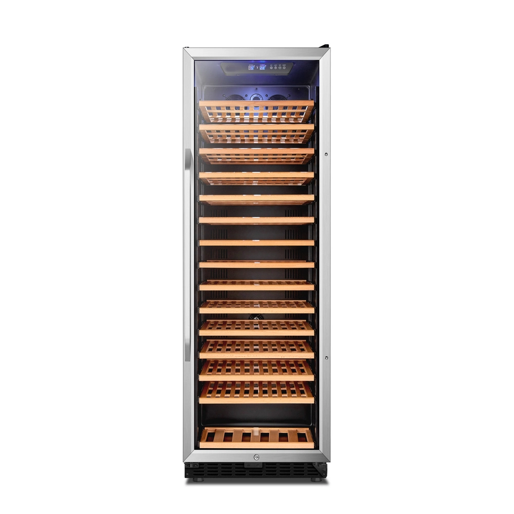 Constant Temperature Single Zone Ss Glass Door Wine Fridge 168 Bottles